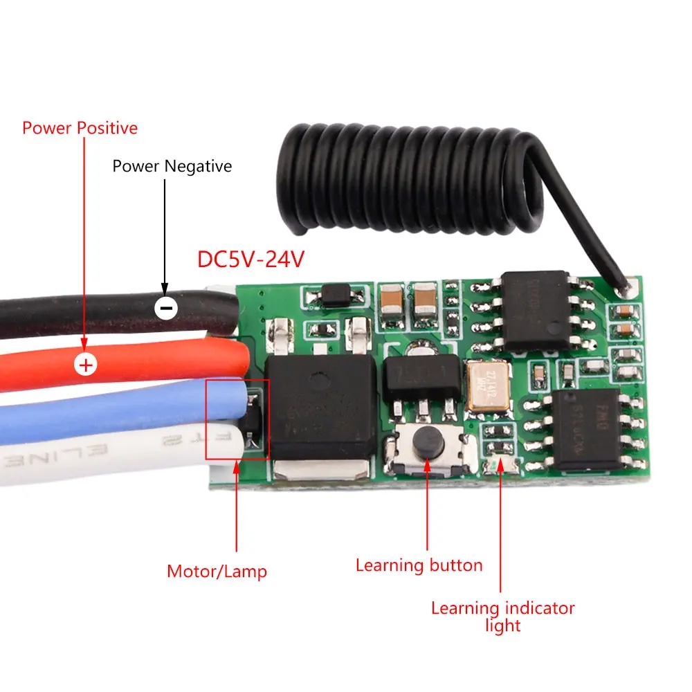 Ir Remote Module - DC 3.7V-24V 433MHz Mini Kablosuz RF