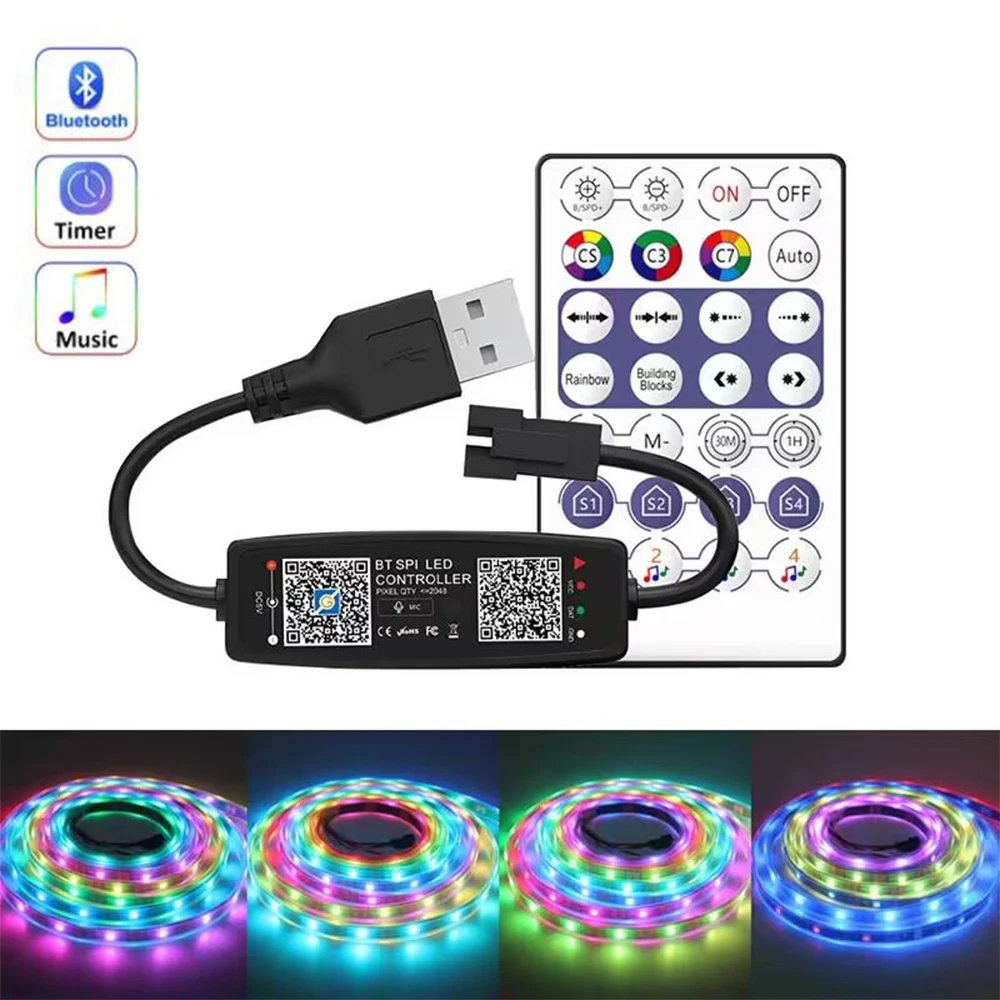 Ws2812B Strip 5V - WS2812B denetleyici Bluetooth müzik için piksel