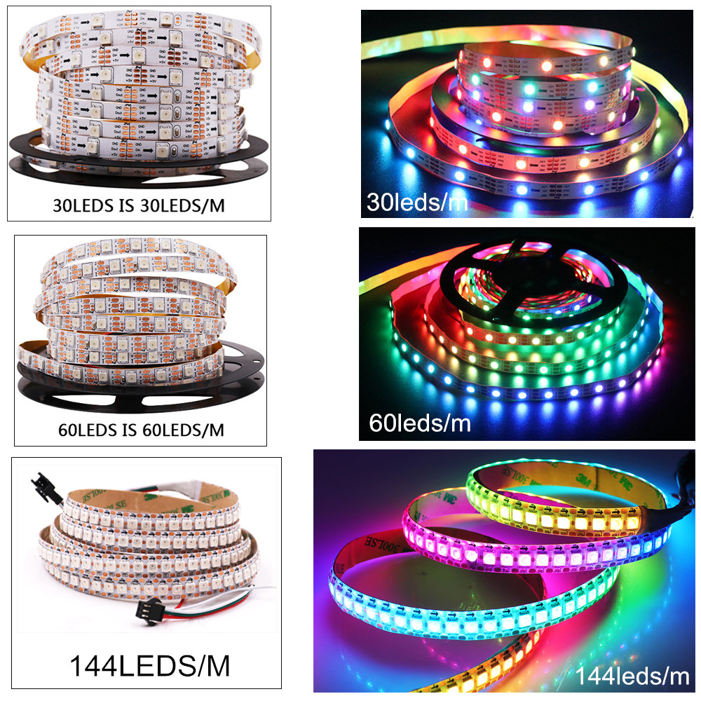 DC 5V WS2812B LED şerit su geç - Ws2812B Strip 5V incelemesi ve fiyatı