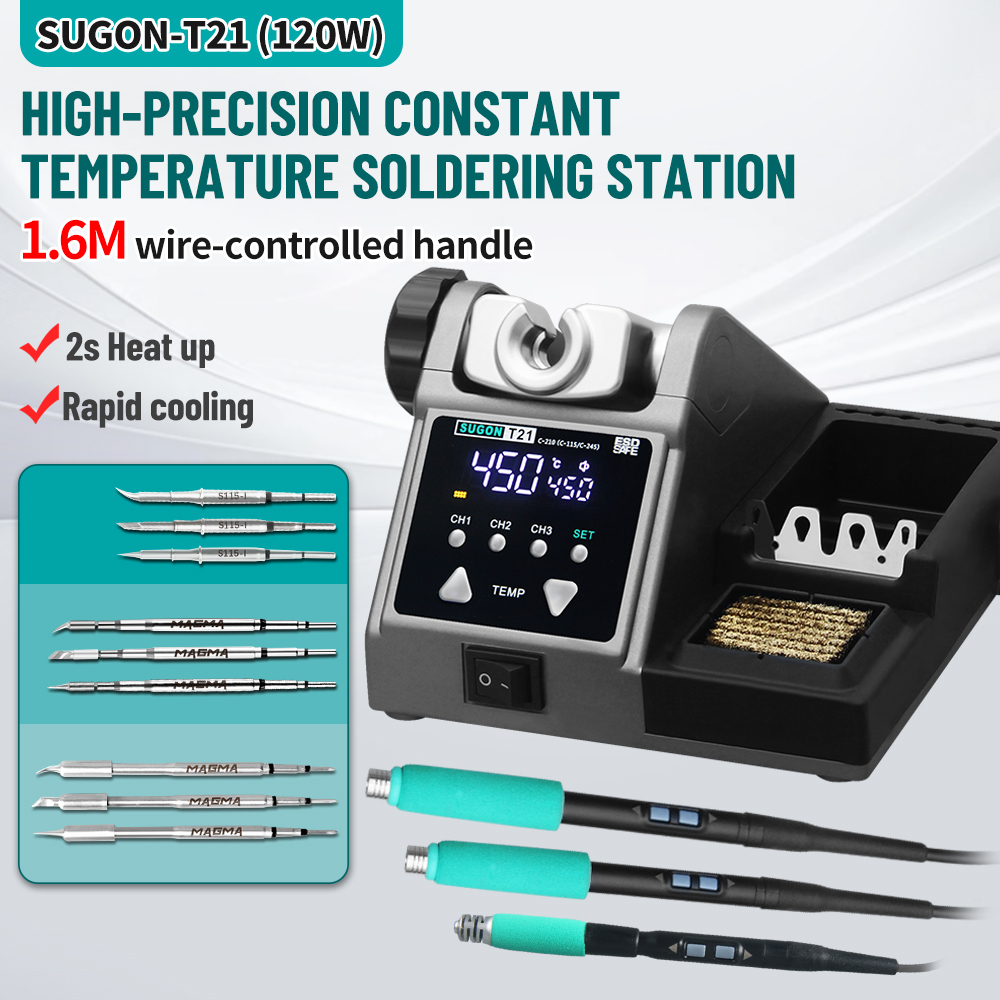 SUGON T21 120W Lehimleme İstas - Soldering Iron Temperature Probe incelemesi ve fiyatı
